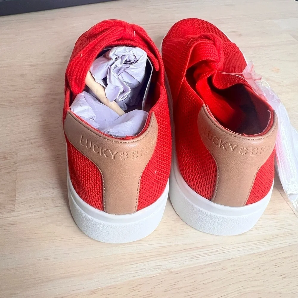 ☀️Lucky Brand Talena Knit Low Top Comfort Platform  Crimson Women's 6 NWOT